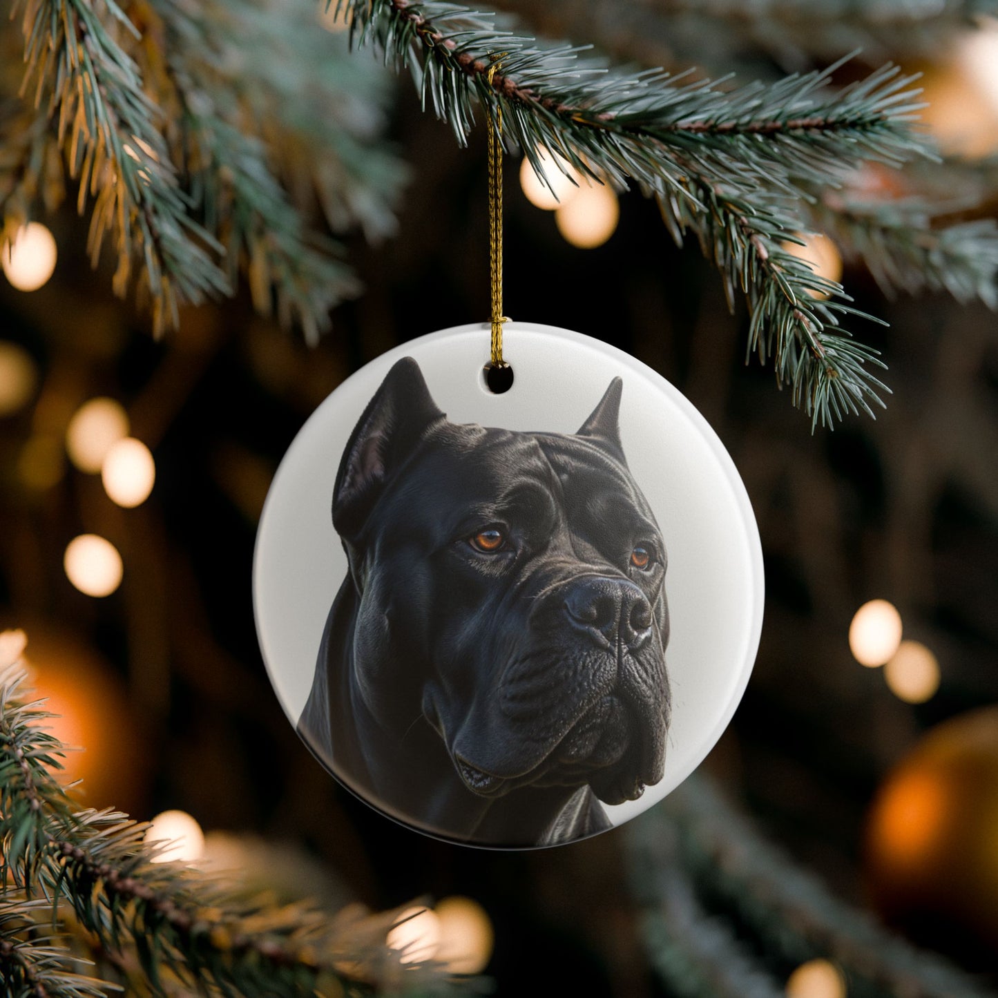 Cane Corso Portrait Ceramic Christmas Ornament