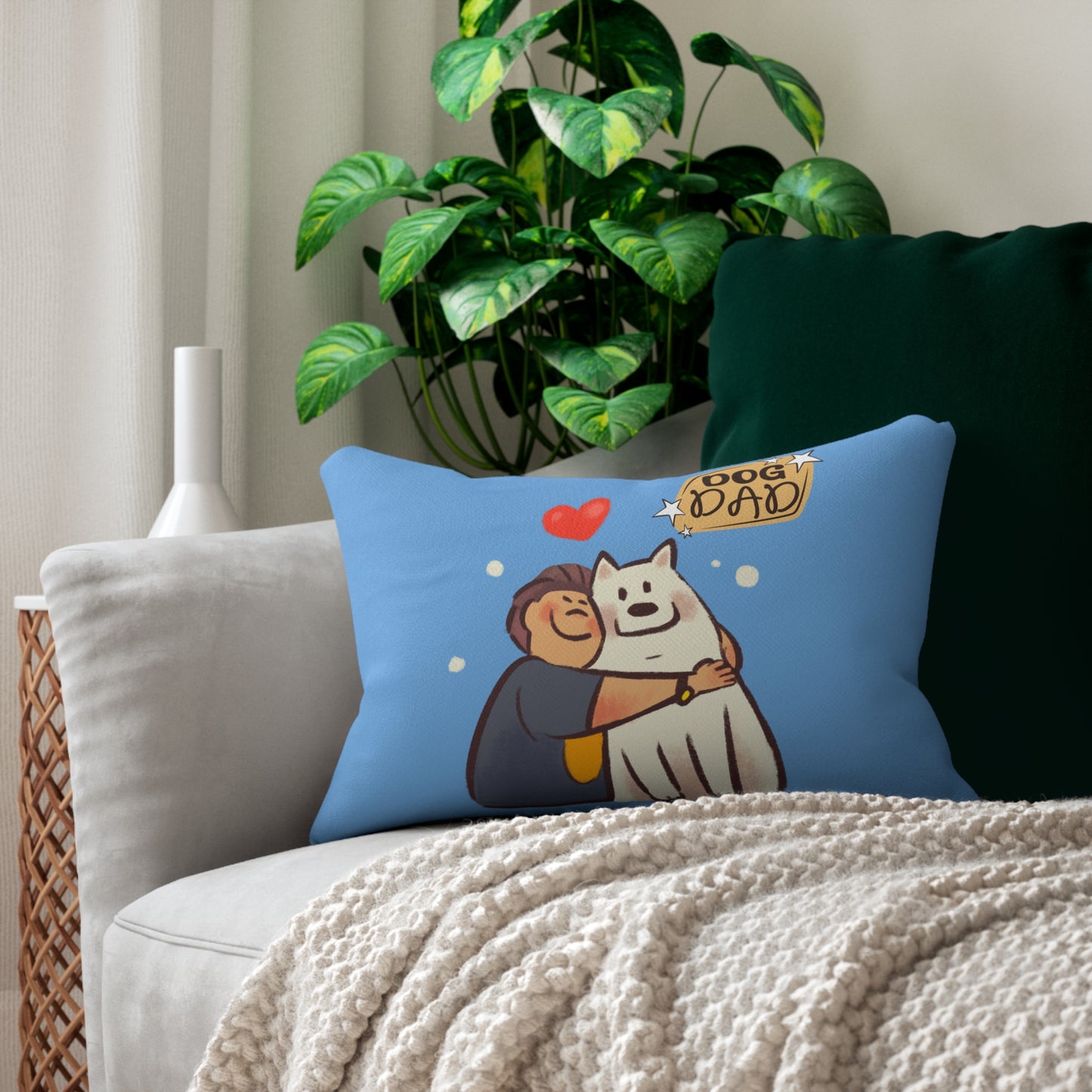 Dog Dad Theme 20x14 Lumbar Pillow (Free Shipping)