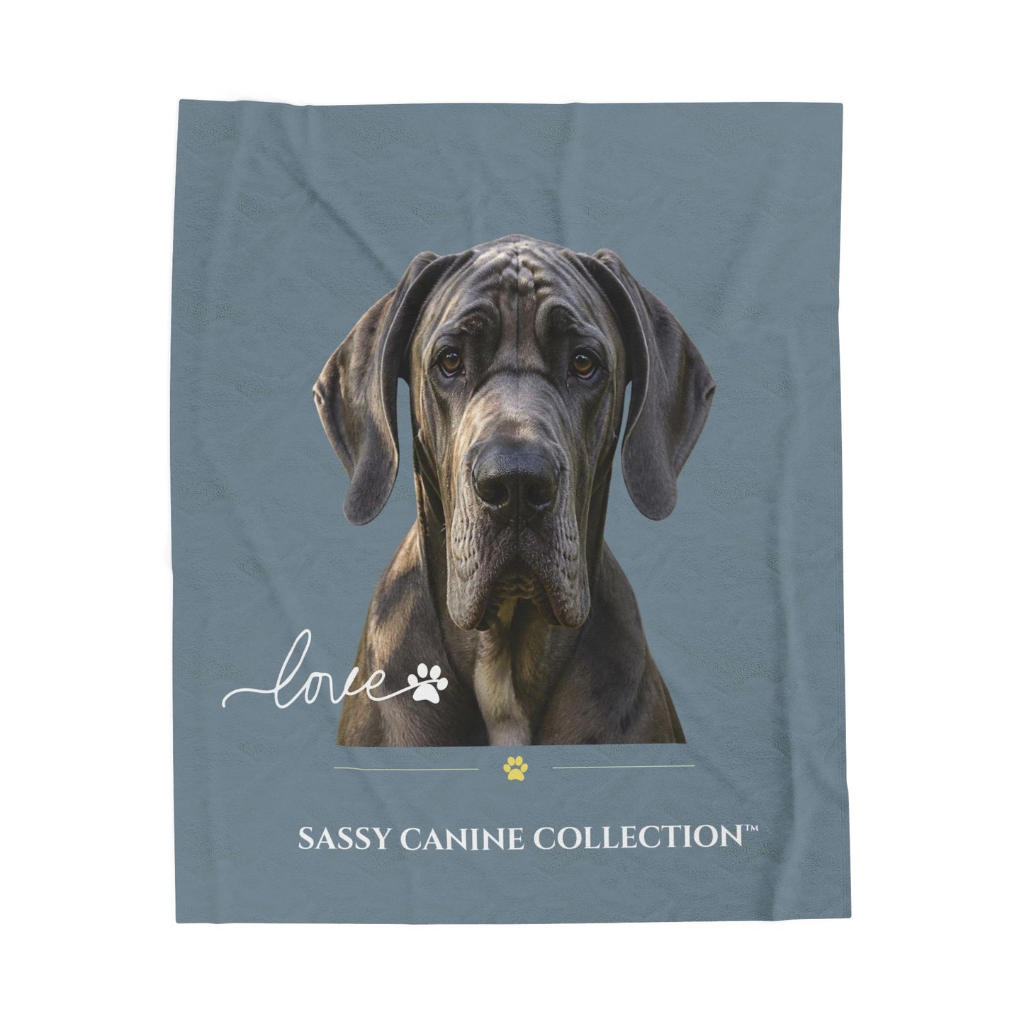 Great Dane Love Velveteen Plush Blanket