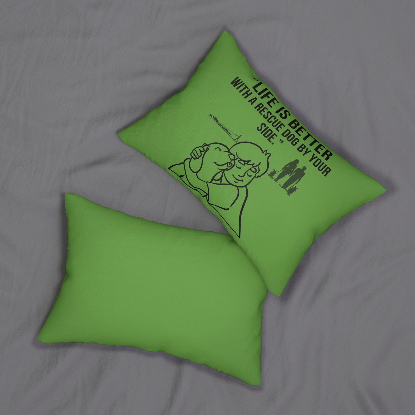 Life Is Better With A Rescue Dog theme 20x14 Lumbar Pillow (Free Shipping)