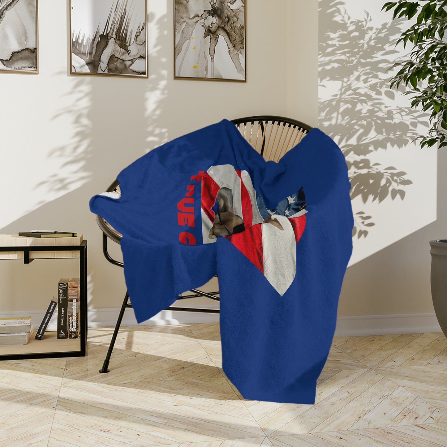 "True Colors" Patriotic German Sheperd Velveteen Microfiber Blanket (Free Shipping)