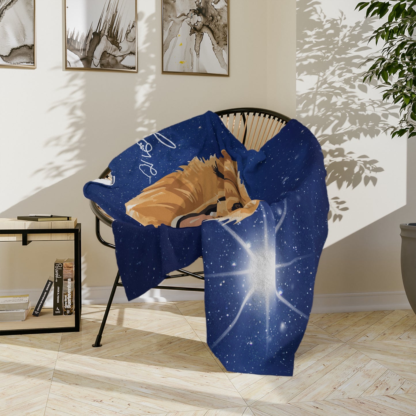 Golden Retriever Night Sky Velveteen Microfiber Blanket (Free Shipping)