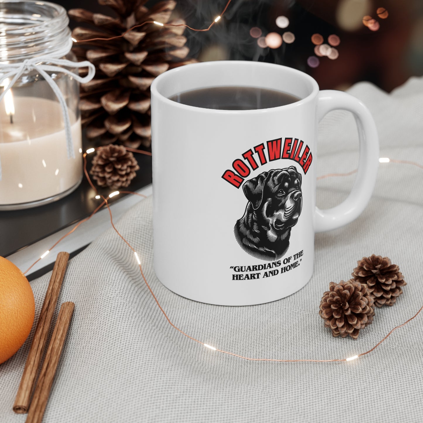 "Rottweiler... Guardians Of The Heart And Home" Rottweiler lover Mug 11oz (Free Shipping)