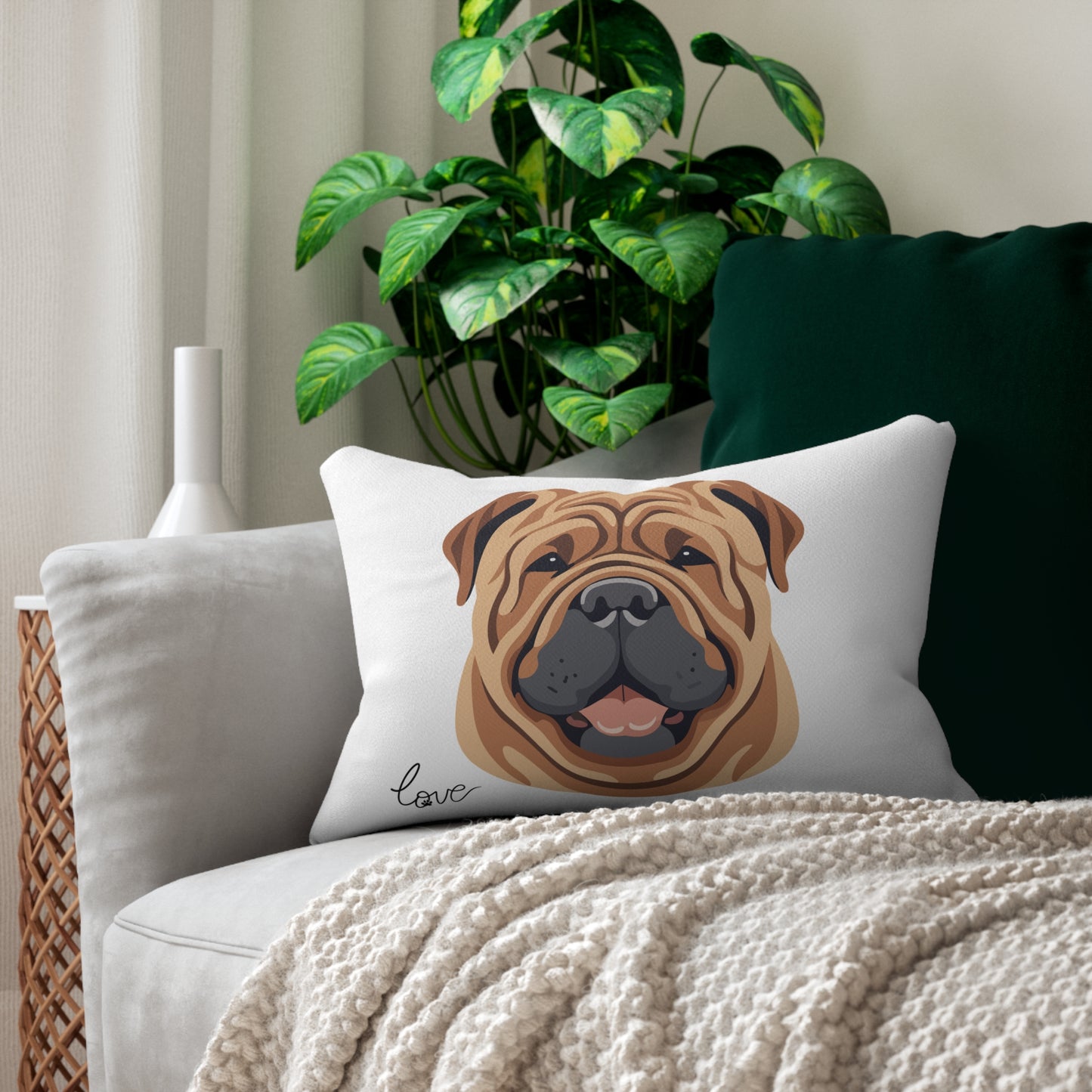 Shar Pei Lover 20x14 Lumbar Pillow (Free Shipping)