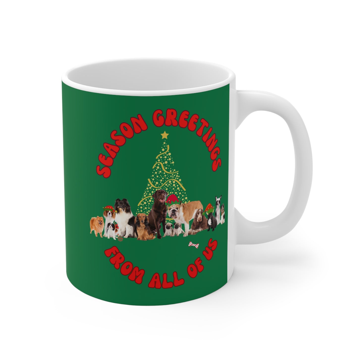 "Merry Christmas From All Of Us" Dog Lovers Mug 11oz