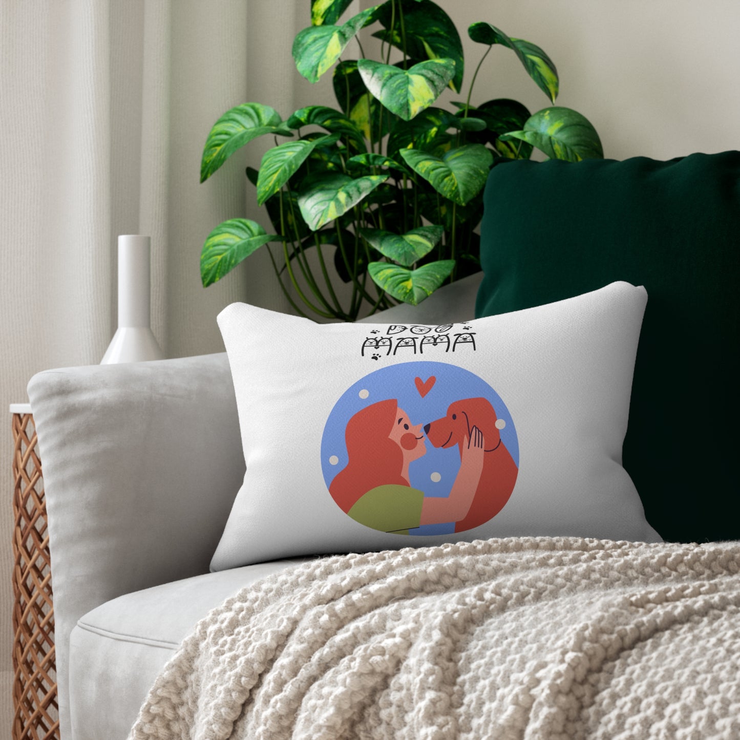 Dog Momma Theme 20x14 Lumbar Pillow (Free Shipping)