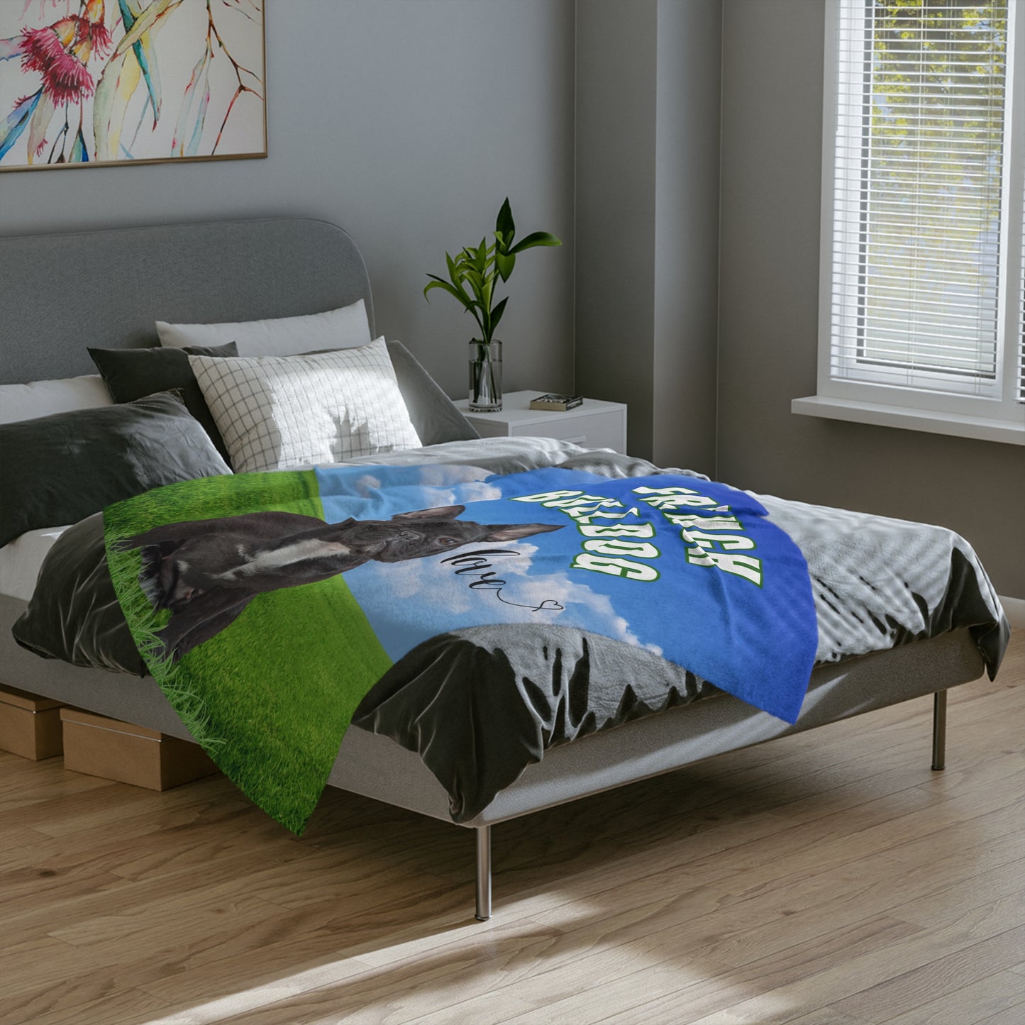 French Bulldog Theme Velveteen Microfiber Blanket (Free Shipping)