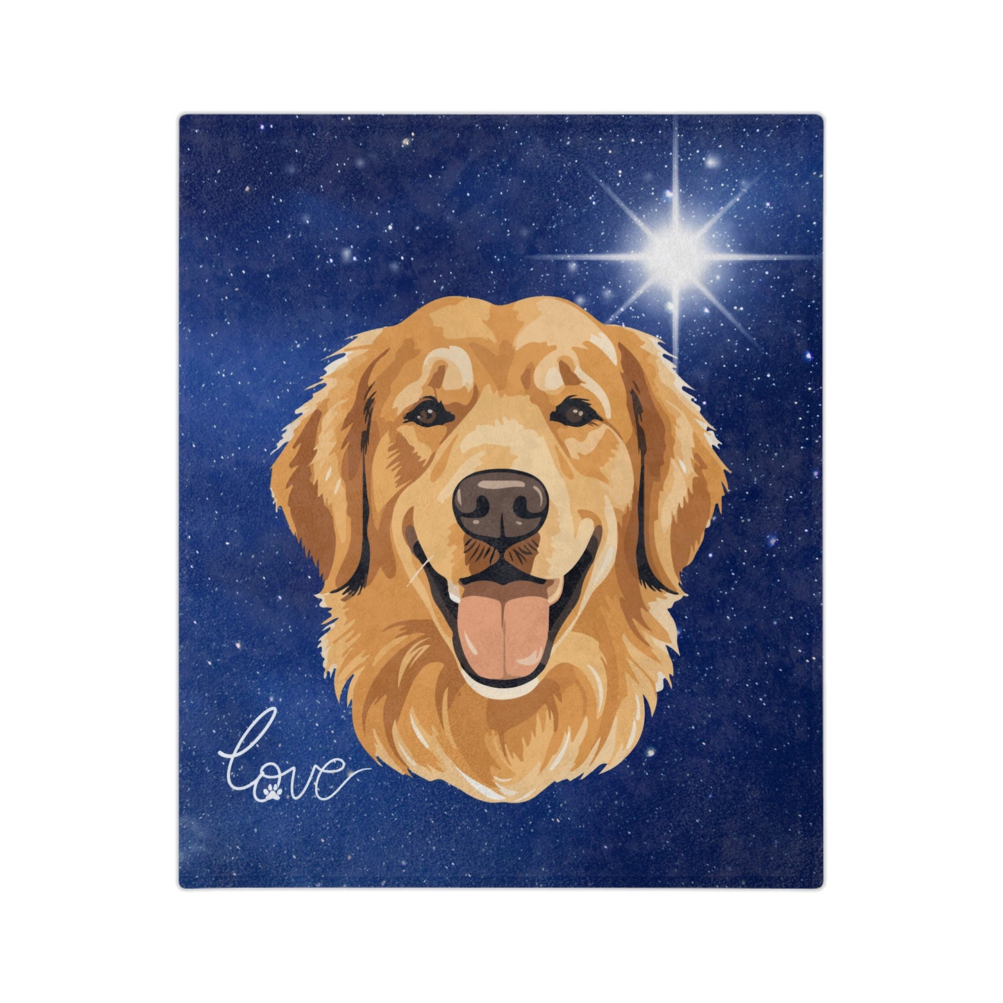 Golden Retriever Night Sky Velveteen Microfiber Blanket (Free Shipping)