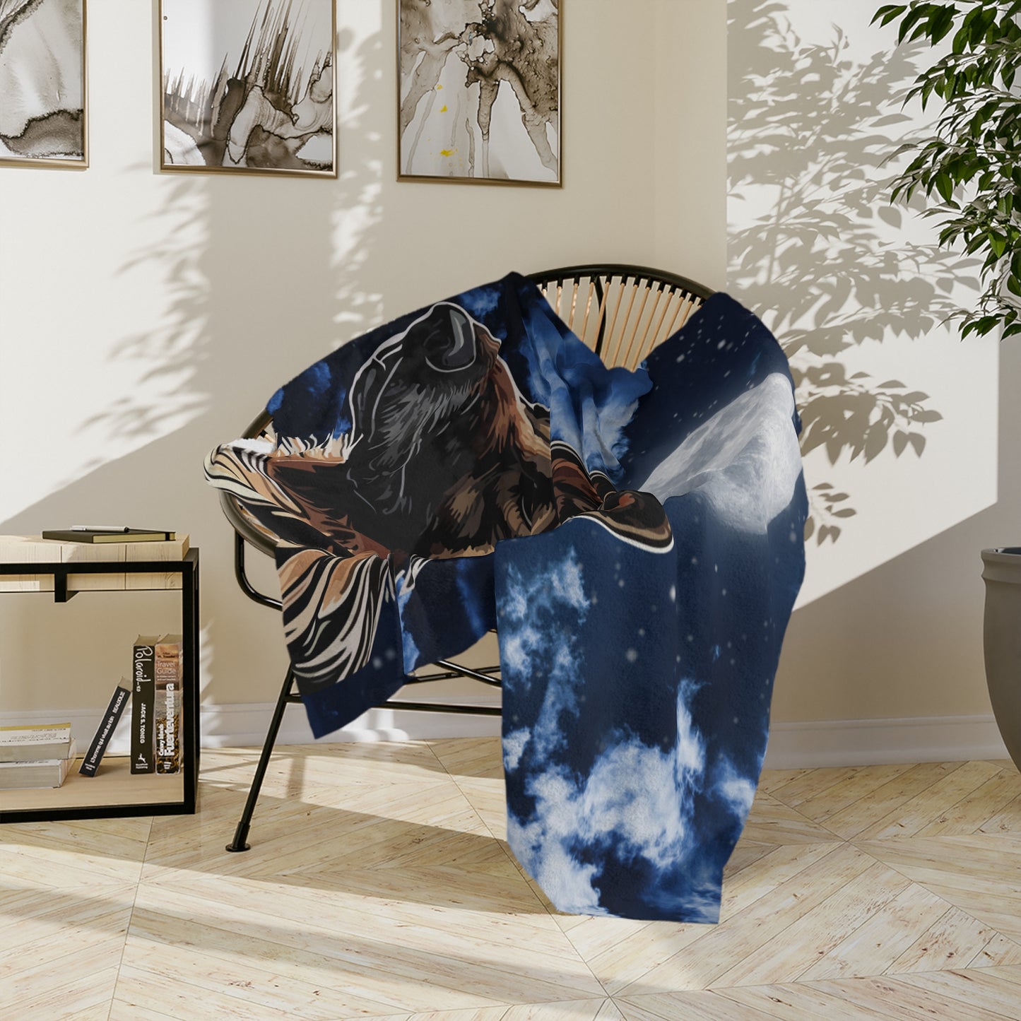 German Sheperd Night Sky Velveteen Microfiber Blanket (Free Shipping)