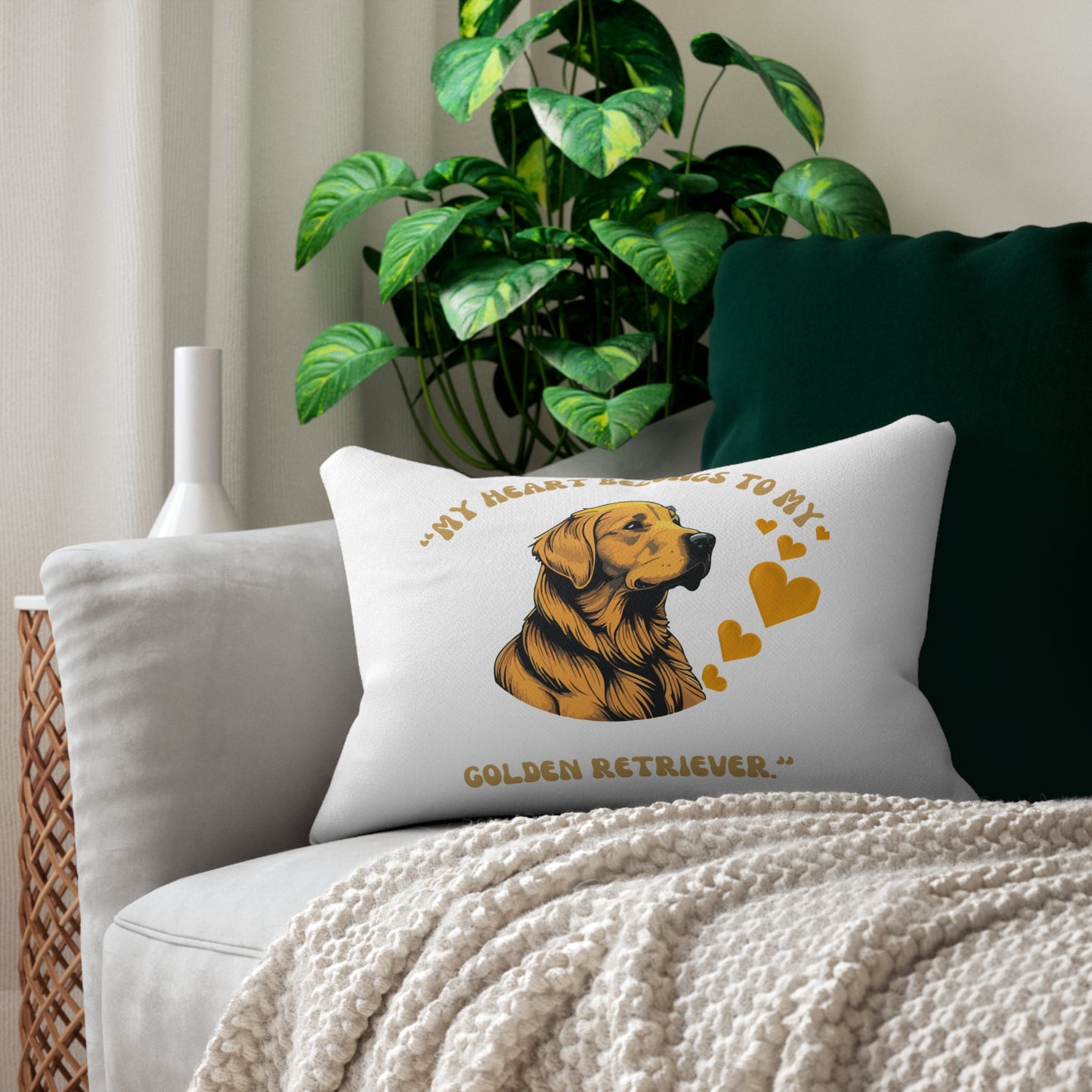 Golden Retriever Lover 20x14 Lumbar Pillow (Free Shipping)