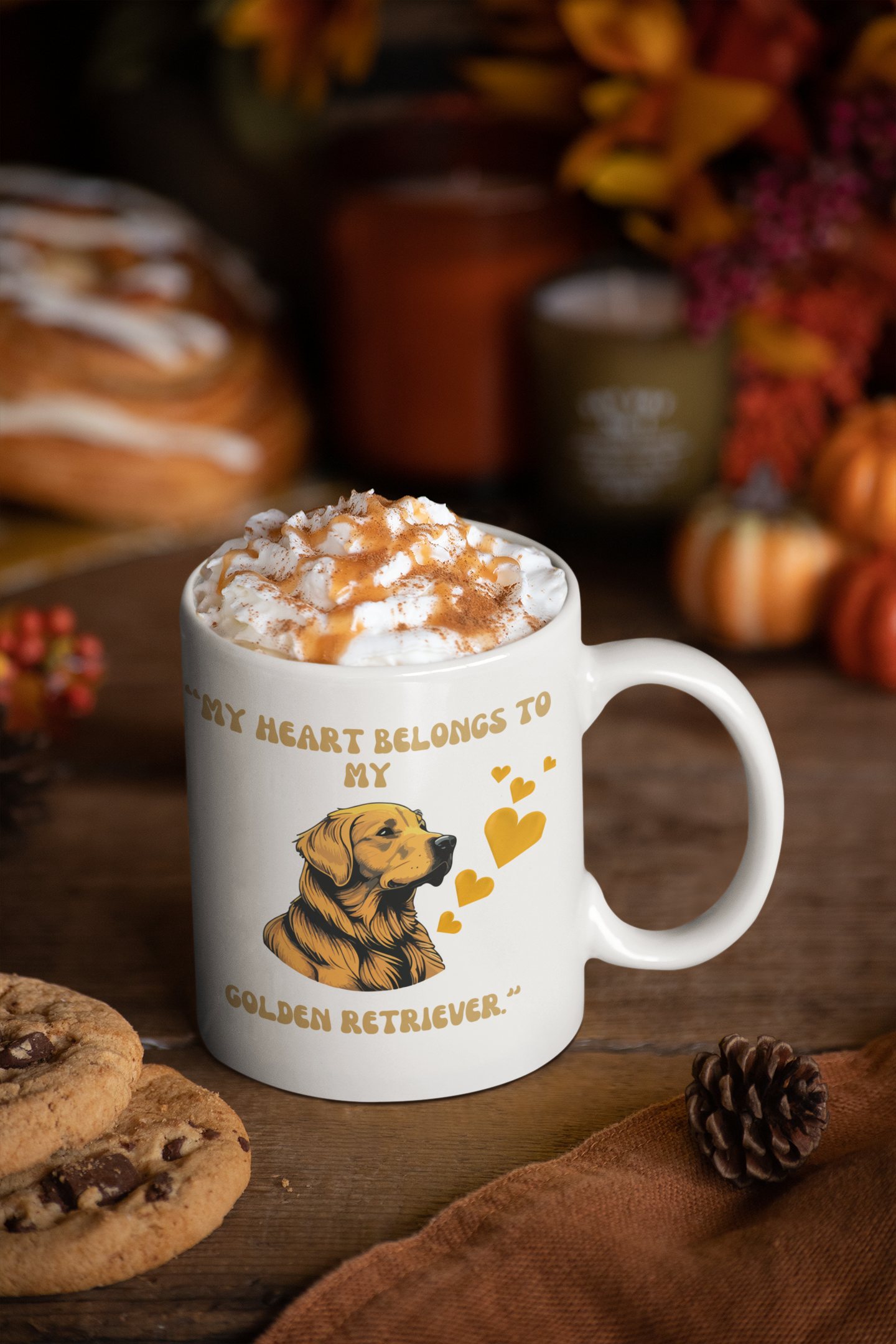 "MY HEART BELONGS TO MY GOLDEN RETRIEVER" Mug 11oz (Free Shipping)