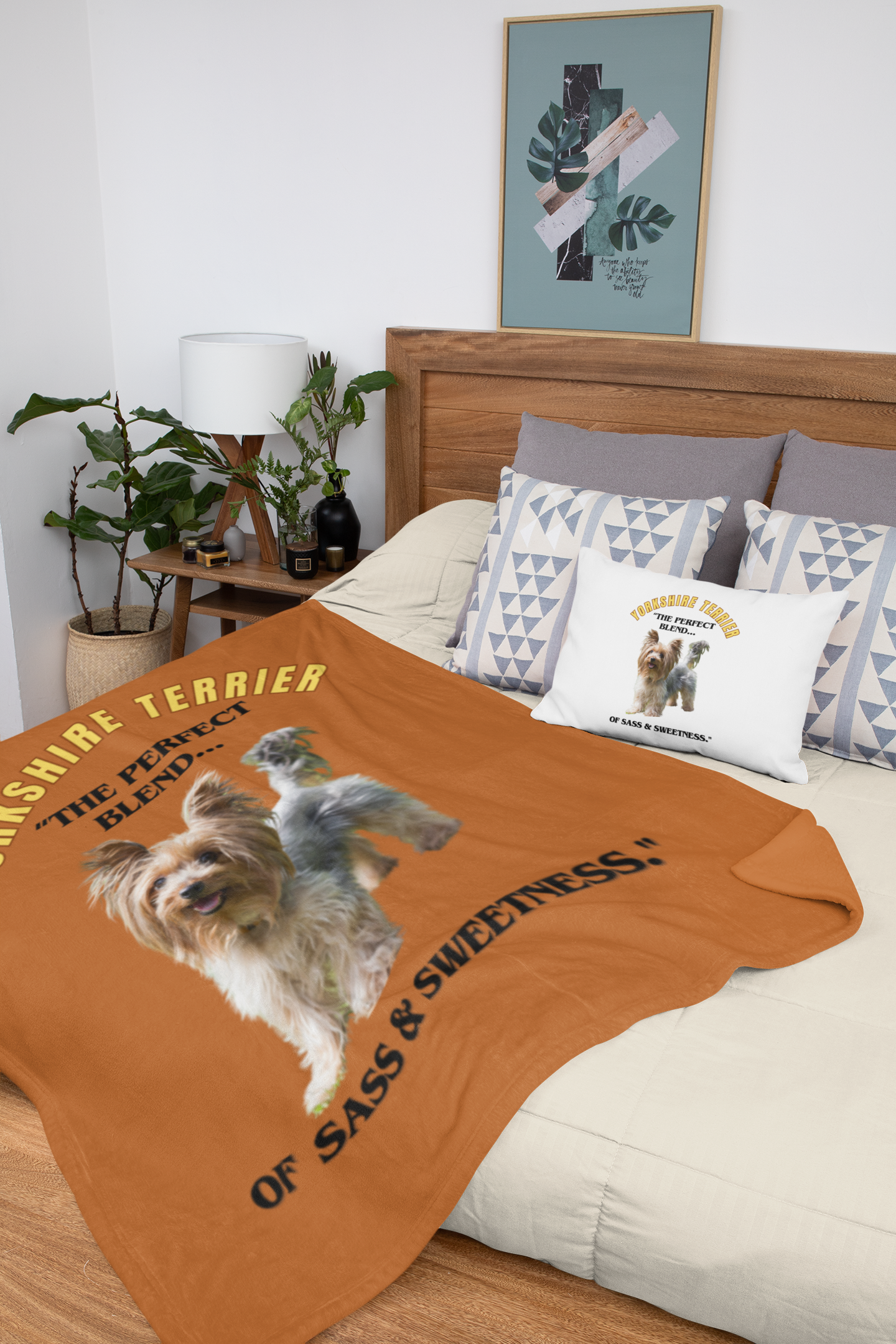 "Yorkshire Terrier.. The Perfect Blend of Sassy & Sweet." Yorkshire Terrier Lover Velveteen Microfiber Blanket (Free Shipping)