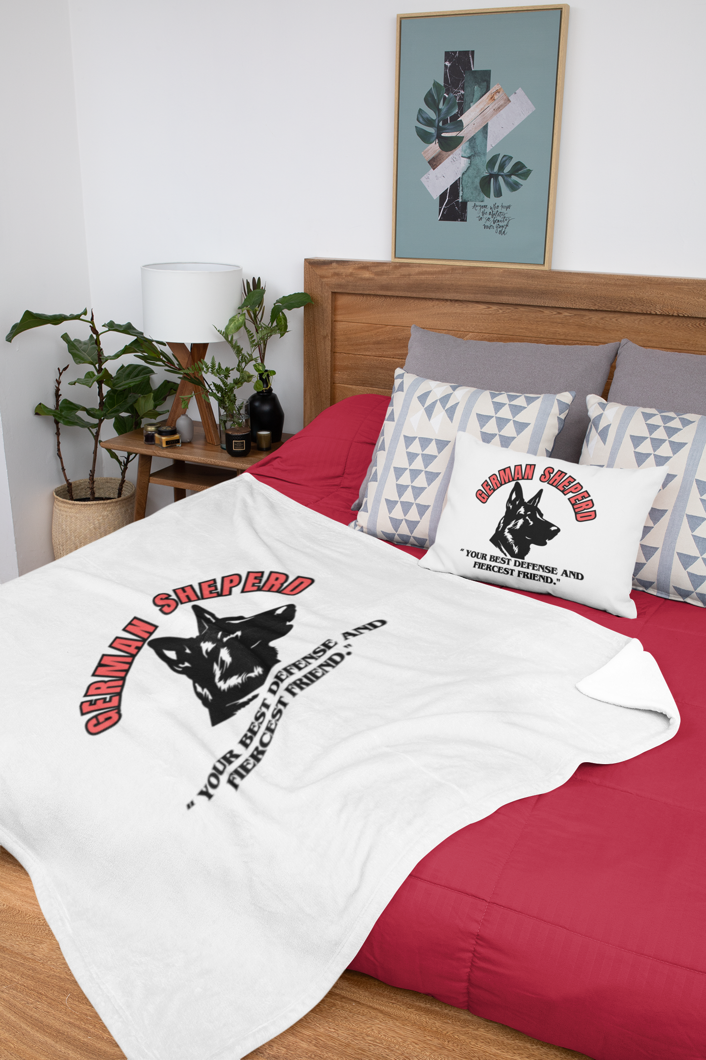 "German Sheperd.....Your Best Defense And Fierce Friend" German Sheperd Lover Velveteen Microfiber Blanket (Free Shipping)