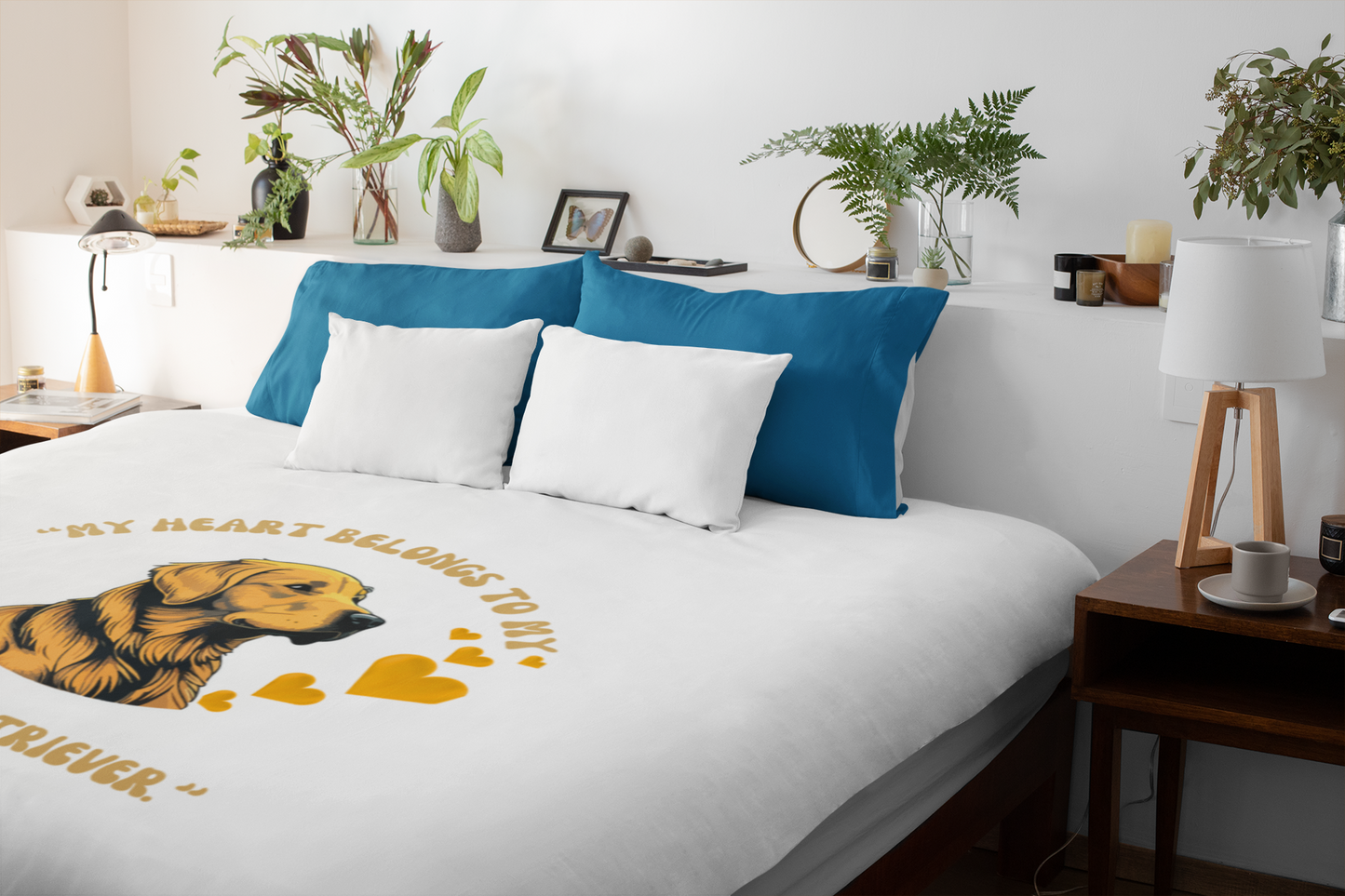 "MY HEART BELONGS TO MY GOLDEN RETRIEVER" Velveteen Microfiber Blanket (Free Shipping)
