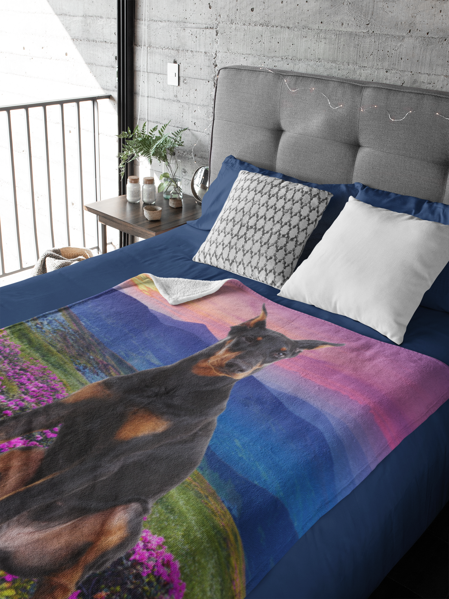 Doberman theme Velveteen Microfiber Blanket (Free Shipping)