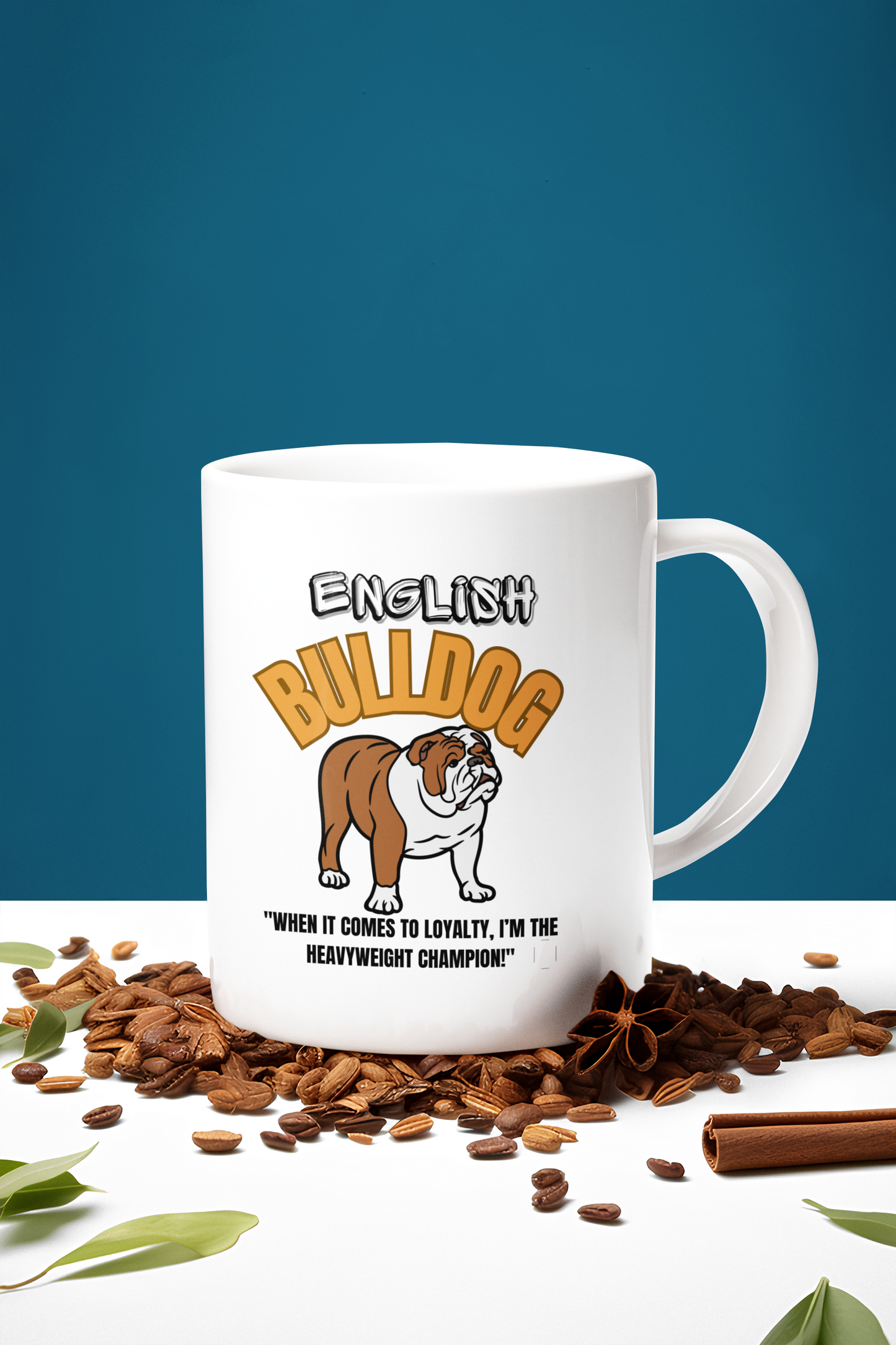 "English Bulldog...When It Comes To Loyalty...I'm The Heavyweight Champion!" Mug 11oz (Free Shipping)