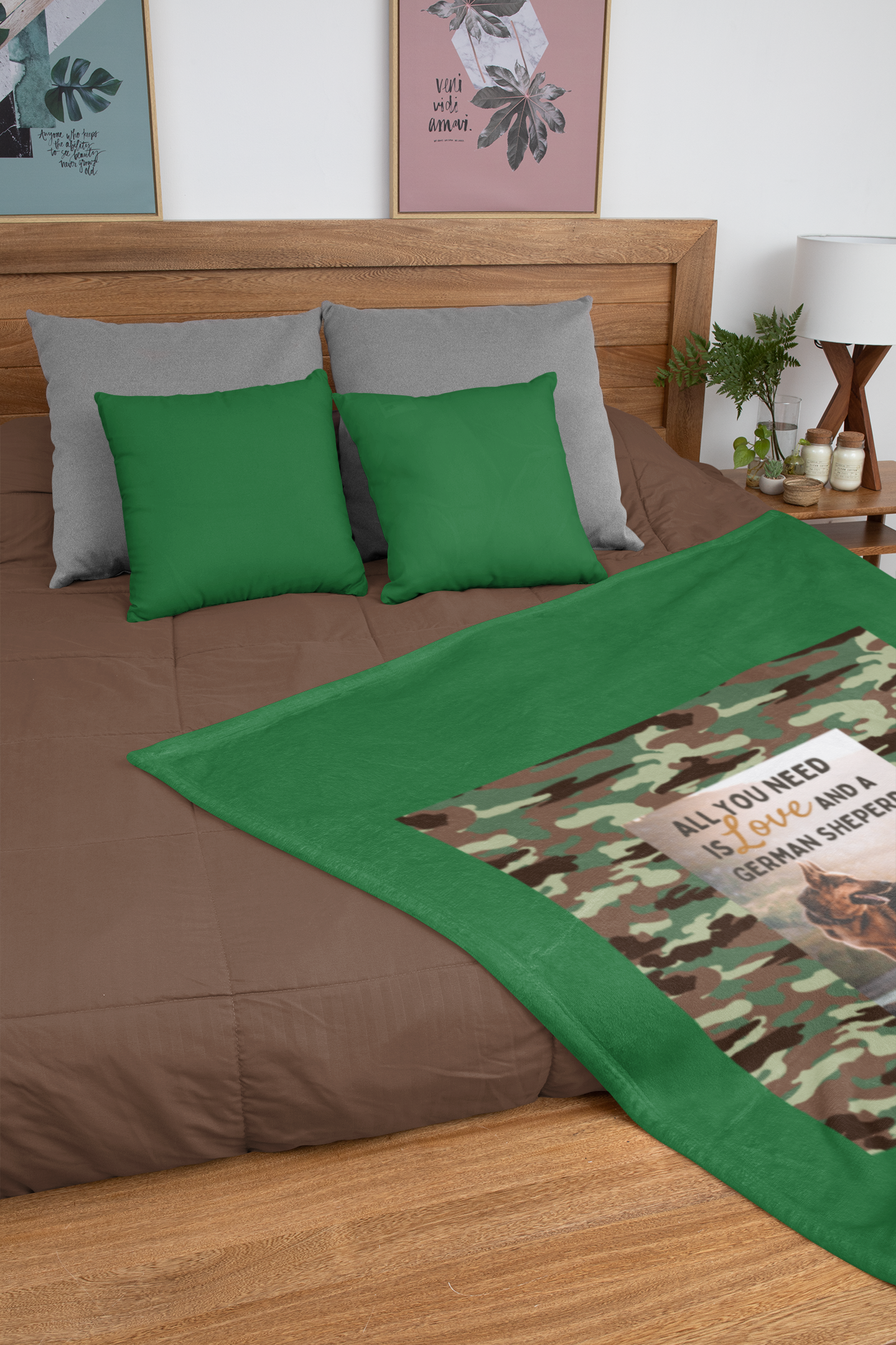 "All You Need Is Love And A German Sheperd Dog Lover Blanket" Velveteen Microfiber Blanket (Free Shipping)