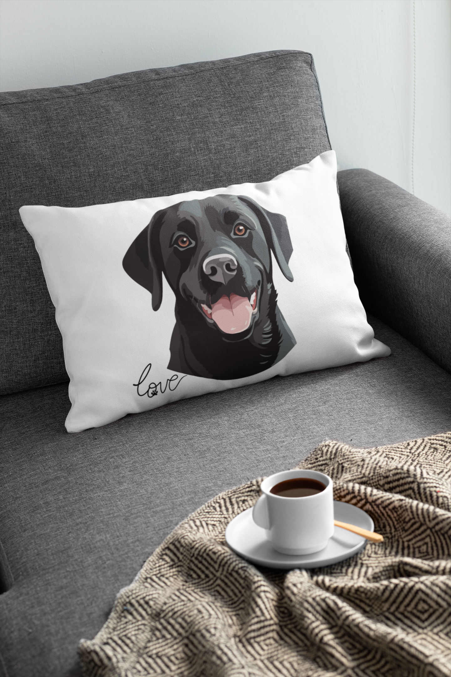 Black Lab Lover 20x14 Lumbar Pillow (Free Shipping)