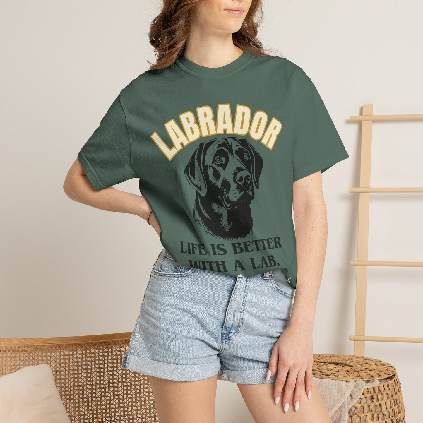 Labrador T-Shirt — "Life Is Better With A Lab" Vintage Dog Graphic Tee