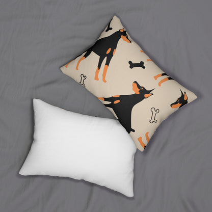 "Doberman Lover Pillow"  Dog Lover Spun Polyester Lumbar Pillow