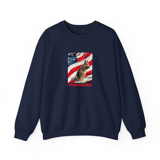 "True Colors" Patriotic German Sheperd Unisex Heavy Blend™ Crewneck Sweatshirt