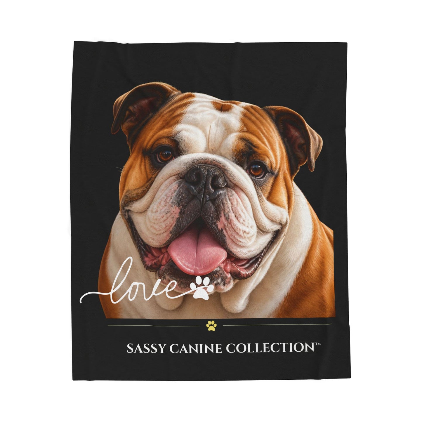 Bulldog Love Velveteen Plush Blanket
