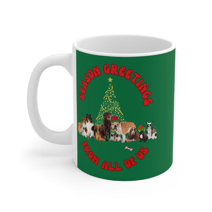 "Merry Christmas From All Of Us"  Dog Lovers Mug 11oz