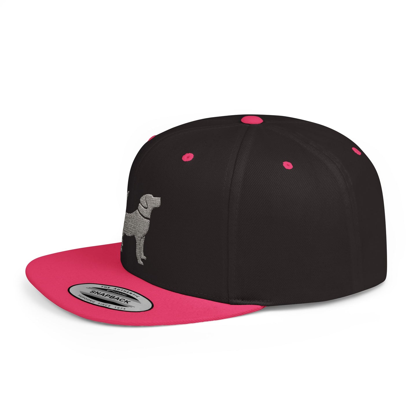 Embroidered Dog Lover Flat Bill Snapback