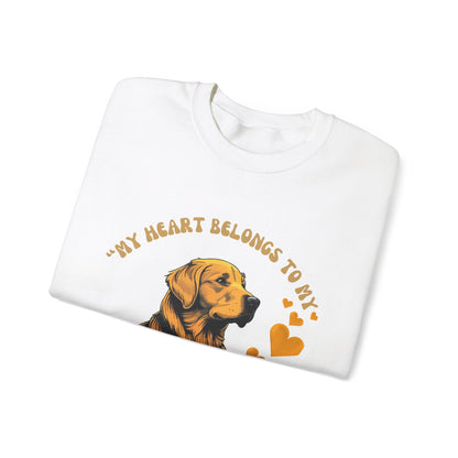 "My Heart Belongs To My Golden Retriever" Unisex Heavy Blend™ Crewneck Sweatshirt