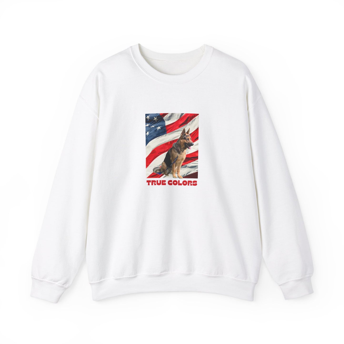 "True Colors" Patriotic German Sheperd Unisex Heavy Blend™ Crewneck Sweatshirt