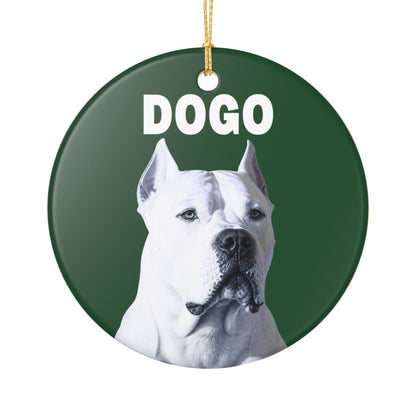 Dogo Argentino Ceramic Christmas Ornament