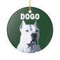 Dogo Argentino Ceramic Christmas Ornament