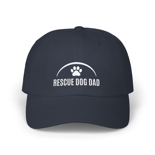 Rescue Dog Dad embroidered navy dad cap - perfect gift for dog dads - Sassy Canine Collection