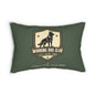 An olive green  throw pillow featuring a cream and black 'Working Dog Club' shield graphic with a German Shepherd silhouette, and 'Sassy Camille Collection' printed below.