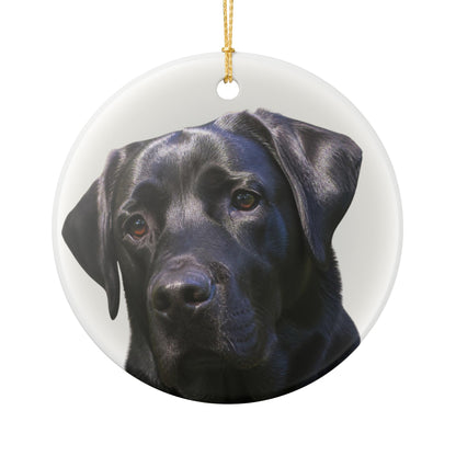 Black Labrador Retriever Ceramic Christmas Ornament