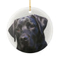 Black Labrador Retriever Ceramic Christmas Ornament