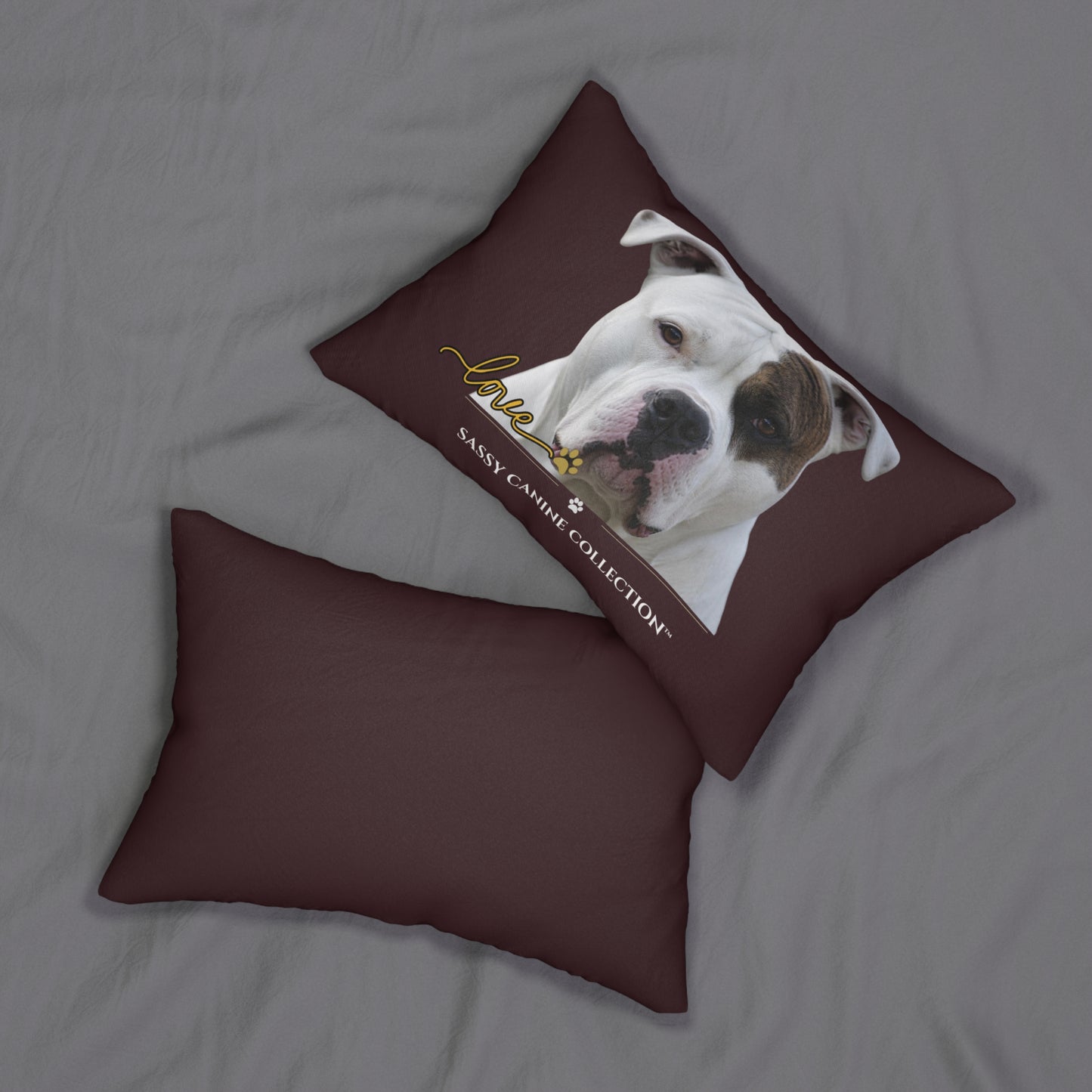 American Bulldog Love Lumbar Pillow