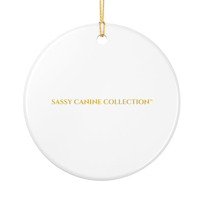 French Bulldog Portrait Ceramic Christmas Ornament