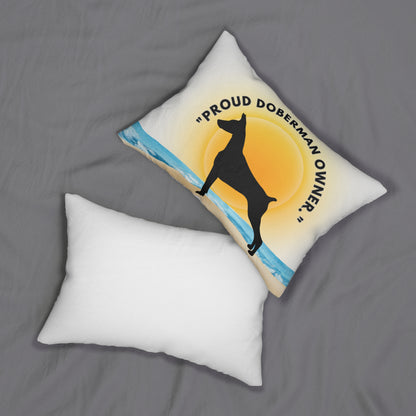 "Proud Doberman Owner" Spun Polyester Lumbar Pillow