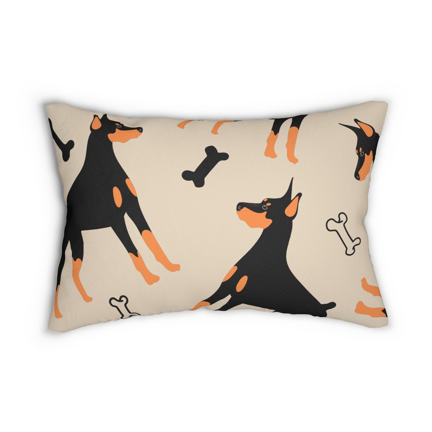 "Doberman Lover Pillow"  Dog Lover Spun Polyester Lumbar Pillow