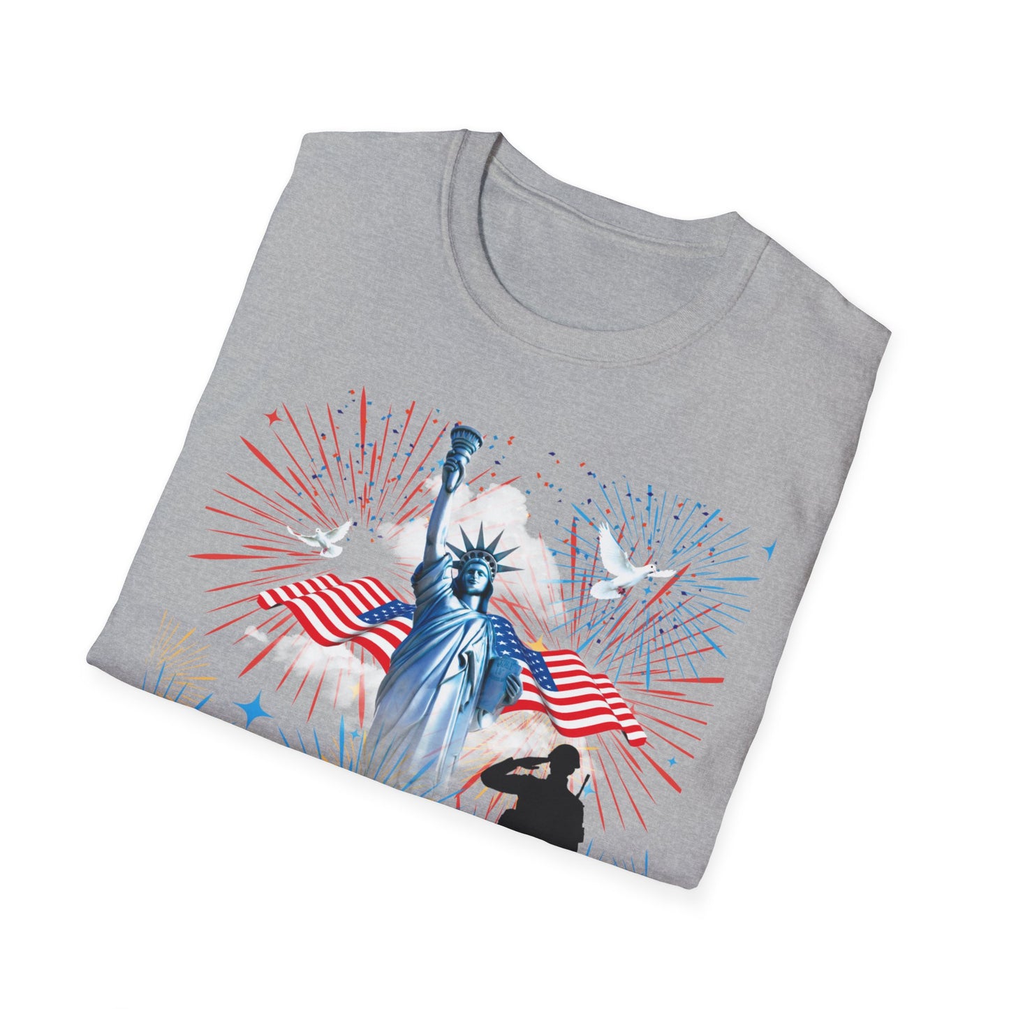 4th of July Patriotic German Shepherd/Soldier Lady Liberty Shirt for Dog Lovers