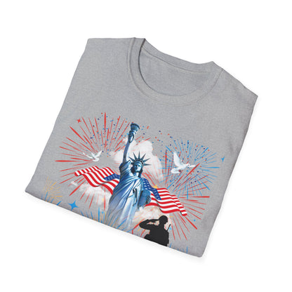 4th of July Patriotic German Shepherd/Soldier Lady Liberty Shirt for Dog Lovers