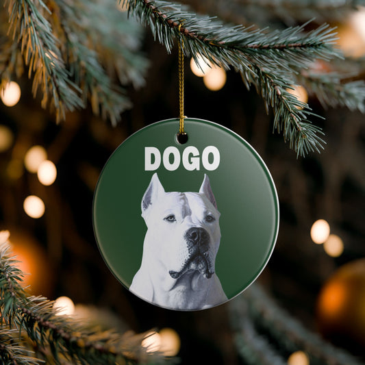 Dogo Argentino Ceramic Christmas Ornament