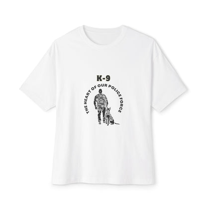 "K-9 The Heart of Our Police Force" Miltary Dog Lover Unisex Oversized Boxy Tee