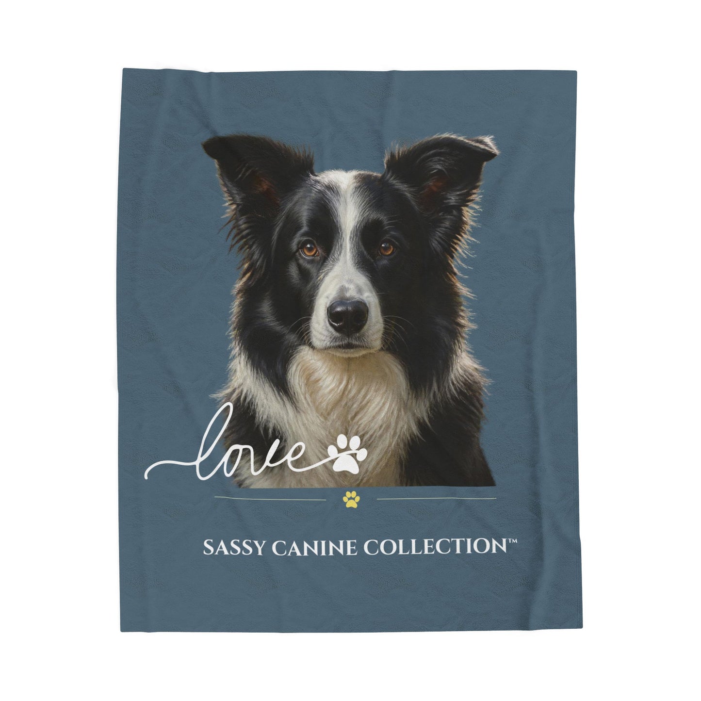 Border Collie Love Velveteen Plush Blanket | Border Collie