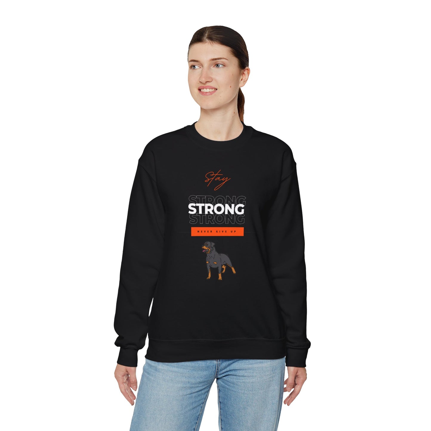 "Stay Strong...Don't Give Up" Dog Lover Unisex Heavy Blend™ Crewneck Sweatshirt