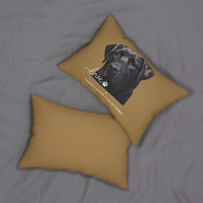 Black Labrador Love Lumbar Pillow