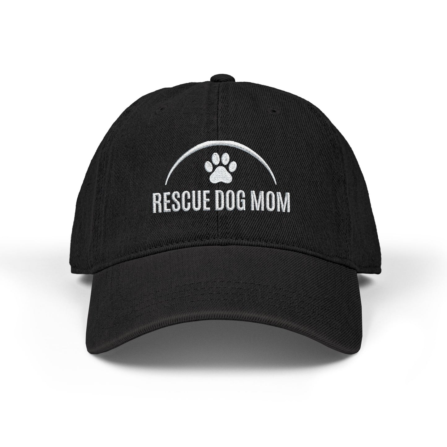 Rescue Dog Mom Embroidered Denim Hat