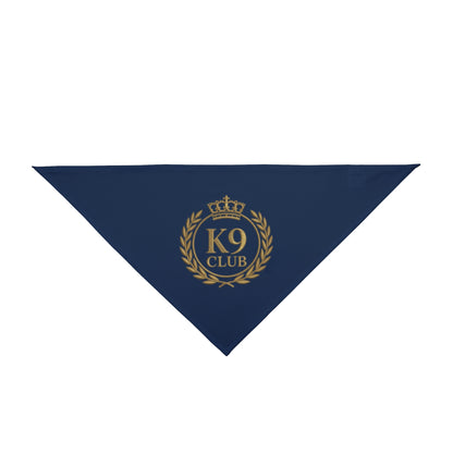 K-9 Club Dog Bandana - Navy & Gold Crest