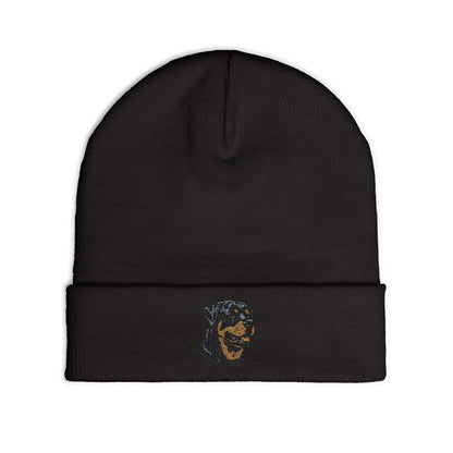 Rottweiler Dog Embroidered Knit Beanie | SASSY CANINE COLLECTION™ | Premium Winter Hat